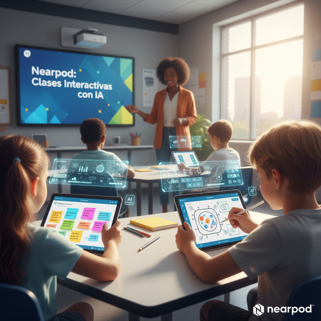 Pantalla de Nearpod mostrando una actividad de dibujo en progreso